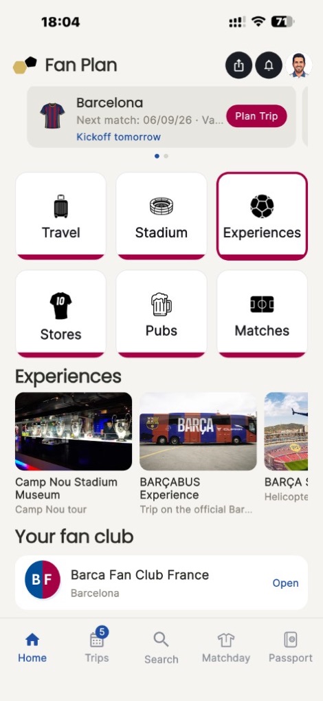 Tours, museus e experiências matchday