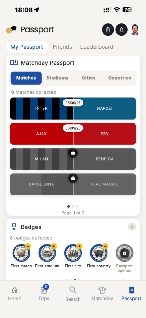 Jogos recolhidos no passaporte